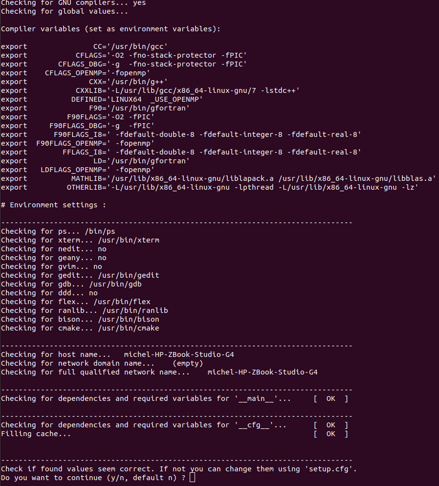 Example of configurations before the 'installation go-ahead'